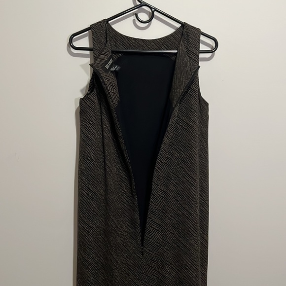 111 state striped printed 100% silk maxi dress - black/gold - size S - Picture 3 of 9